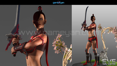 Lady Warrior Game Character Modeling by GameYan Studio