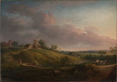 Landscape with a Church and a Mill by Jens Juel