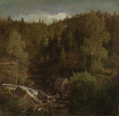 Landscape with a Mill by Hans Gude