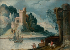 Landscape with a River and a Castle by Anonymous