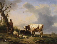 Landscape with animals by Eugène Verboeckhoven