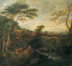 Landscape with Grazing Cattle by Josef Faistenberger