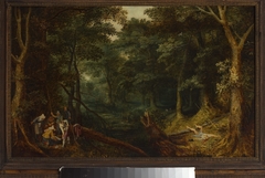 Landscape with robbers dividing the loot by Jan Brueghel the Elder