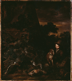 Landscape with Sportsman by Arnold Houbraken