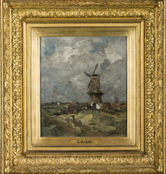 Landscape with windmills by Jacob Maris