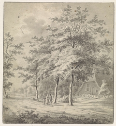 Landschap bij Rande, Overijssel by Gerrit Hendrik Gobell