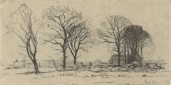 Landschap met bomen by Théophile de Bock