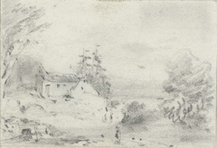 Landschap met huis by Maxime François Antoine Lalanne