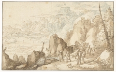 Landschap met reizigers by Joos de Momper II