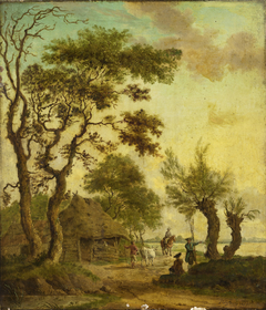 Landschap met ruiter by Hendrik Lofvers