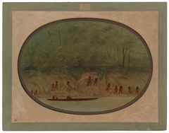 Lengua Indians Ascending the Rapids of the Rio Uruguay by George Catlin