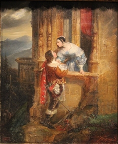 Les Adieux de Cinq-Mars à Marie d'Entraigues or le Baiser du départ by Claudius Jacquand