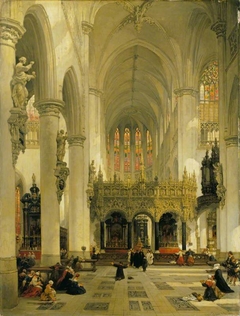 Lierre: Interior of Saint-Gommaire by David Roberts