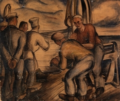 Life Boat Drill (mural study, Seattle, Washington Marine Hospital) by Kenneth Callahan