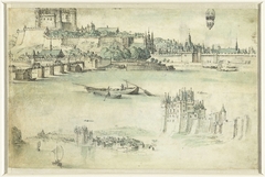 Loire-landschap met de kastelen Saumur en Montsoreau by Unknown Artist