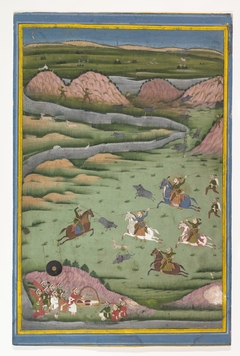 Maharana Amar Singh II or Sangram Singh Hunting Wild Boar by Anonymous