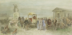 Marktplaats met Romeinen en Batavieren by Charles Rochussen