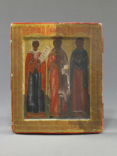 Menologion Icon with Sts. Paraskeve, Catherine, and Anastasia by Anonymous