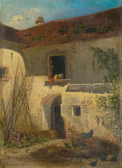 Old Farm Yard in Jur by Friedrich Carl von Scheidlin