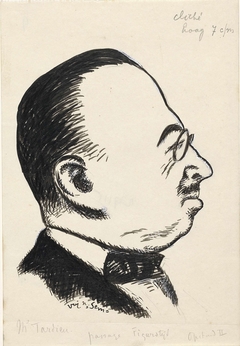 Ontwerp boekillustratie voor Alexander Cohen's Van Anarchist tot Monarchist: Portret van André Tardieu by Leo Gestel