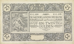 Ontwerp voor bankbiljet van 25 gulden by Antoon Derkinderen