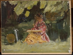 Painter Katarzyna Wachter at work by Jan Ciągliński