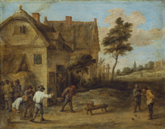 Peasants playing a ball game by David Teniers the Younger