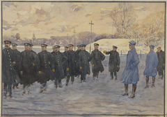 Polish soldiers forming line by Charles William Jefferys