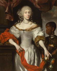 Portrait of a lady with a Moor by Nicolaes Maes