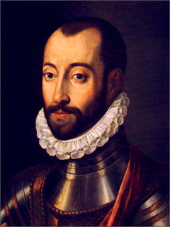 Portrait of a man in armor by Fabrizio Santafede