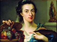 Portrait of Catharina Treu with her Still Life with Fruit by Catharina Treu