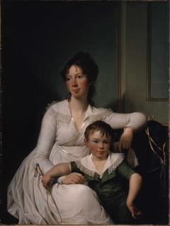 Portrait of Elisabeth Henriette Bruun de Neergaard with her eldest son Henrik by Jens Juel