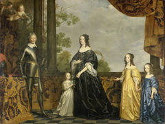 Portrait of Frederik Hendrik (1584-1647), Prince of Orange, his wife Amalia van Solms (1602-75) and their three youngest daughters, Albertina Agnes (1634-96), Henrietta Catharina (1637-1708) and Maria (1642-88) by Gerard van Honthorst