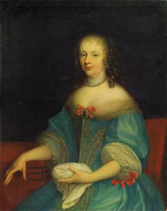 Portrait of Marie Louise Gonzaga de Nevers, Queen of Poland. by Henri et Charles Beaubrun