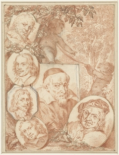 Portretten van Wybrand Simonsz de Geest, Wenzel Coebergher, Pieter Jansz. van Asch en anderen by Jacob Houbraken