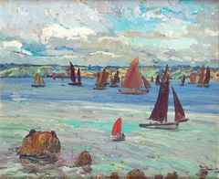 Regatta in Tréboul by Leon Kaufmann