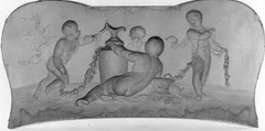 Relief with putti with vase and garlands, by Anonymous