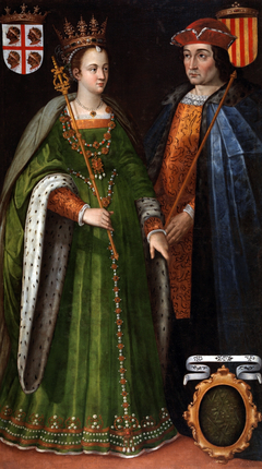 Retratos de la reina Petronila de Aragón y el conde Ramón Berenguer IV de Barcelona by Anonymous