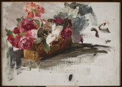 Roses in a basket by Jan Ciągliński