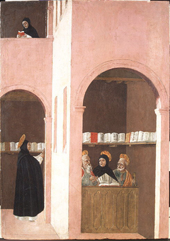 Saint Thomas Aquinas Aided by Saints Peter and Paul by Bartolomeo degli Erri