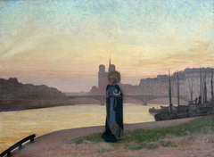 Sainte Geneviève devant Paris by Edmond Aman-Jean