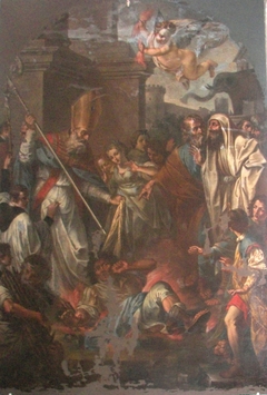 San Leone Thaumaturgo who defeats the wizard Eliodoro by Matteo Desiderato