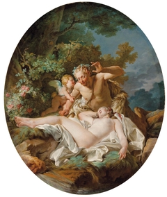 Satyre surprenant une nymphe by Jean-Bernard Restout