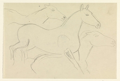 Schetsblad met studies van paarden by Leo Gestel