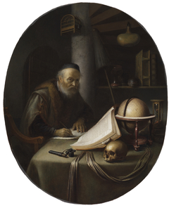 Scholar Interrupted at His Writing by Gerrit Dou