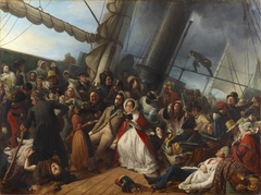 Seasickness at the Ball, on Board an English Corvette by François-Auguste Biard