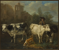 Shepherd with a flock by Karel Dujardin