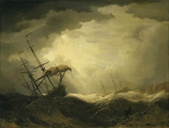 Ships Driving onto a Rocky Shore in a Heavy Sea by Cornelis van de Velde