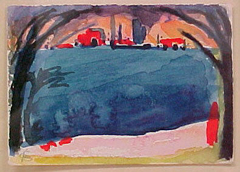 Sketch for Hudson River Painting by Oscar Florianus Bluemner