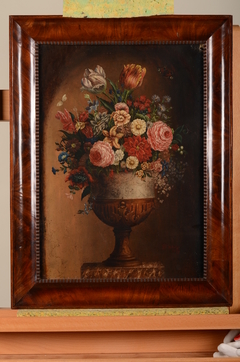 Stilleven met bloemen en vlinders by Dirk Weeshoff